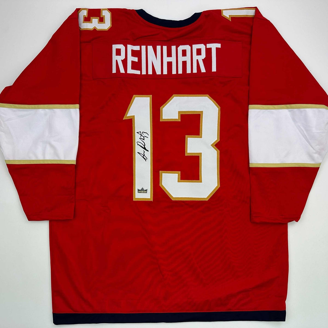 Facsimile Autographed Sam Reinhart Florida Red Reprint Jersey Size Men's XL
