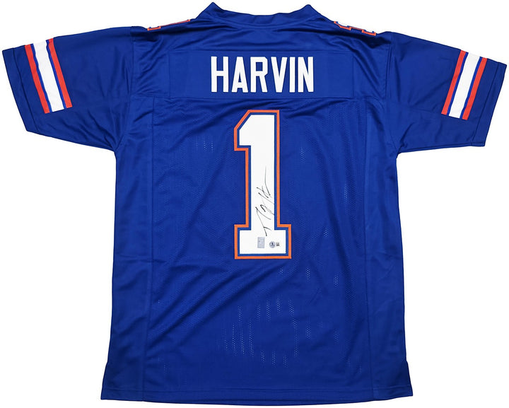Florida Gators Percy Harvin Autographed Signed Blue Jersey Beckett BAS QR