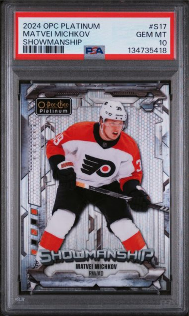 Graded 2024 O-Pee-Chee Platinum Matvei Michkov #S17 RC Hockey Card PSA 10