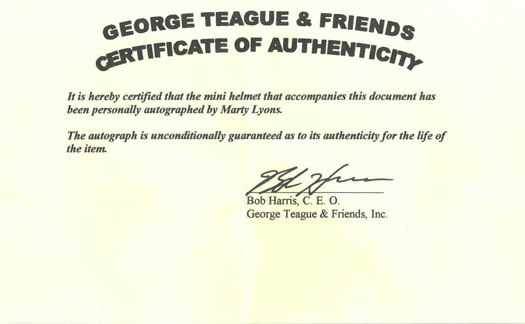 Marty Lyons signed Alabama Crimson Tide Riddell #93 Mini Helmet- COA