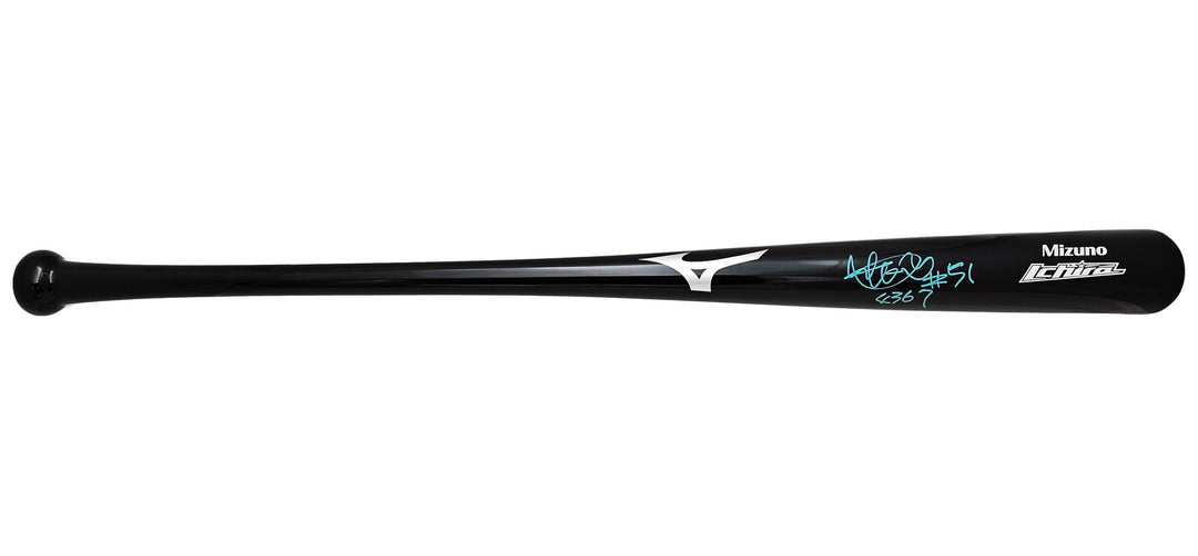 Ichiro Suzuki Signed Black Mizuno Player Model Bat Mariners "#51, 4367" IS Holo