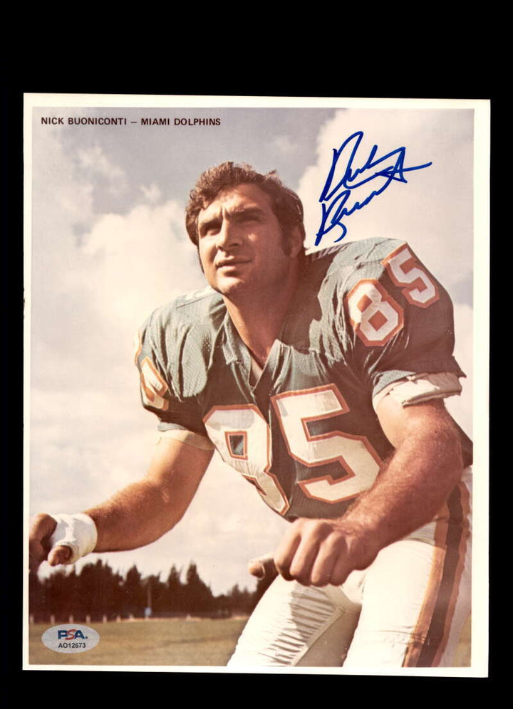 Nick Buoniconti PSA DNA Signed 8x10 Photo Dolphins Autograph