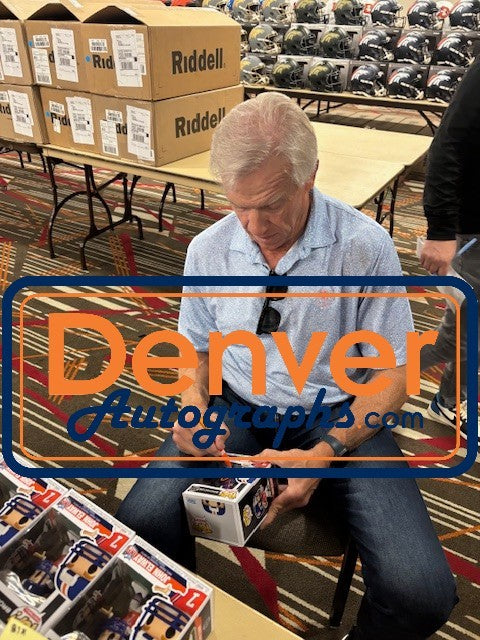John Elway Autographed Denver Broncos Funko Pop! #332 Beckett Witness 55219