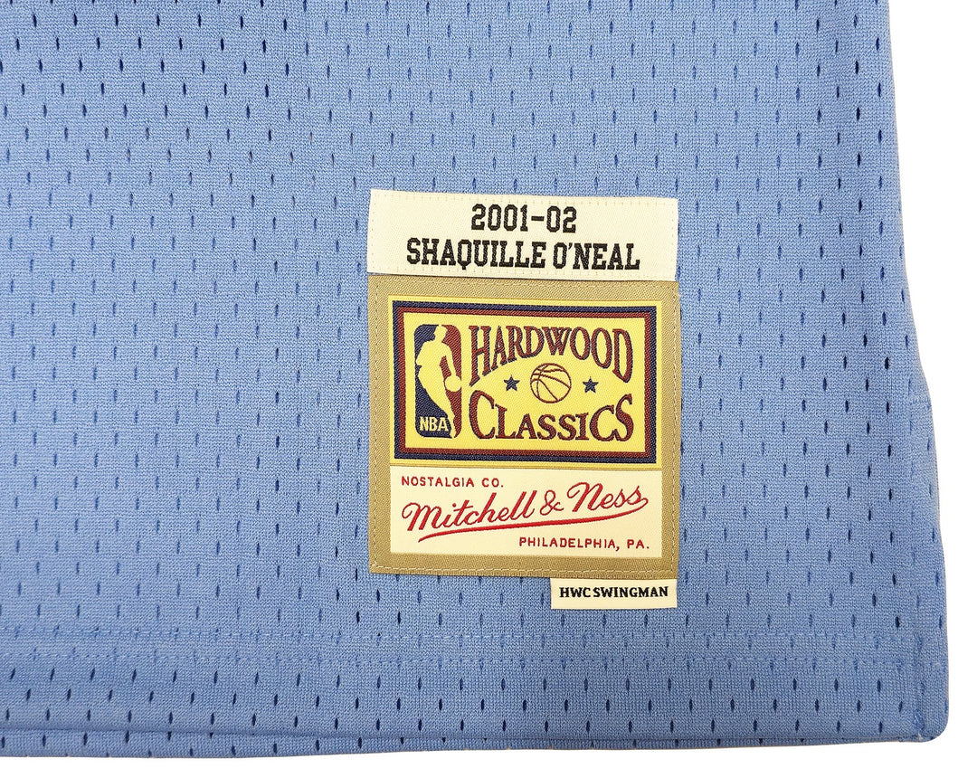Lakers Shaquille ONeal Auto Blue Auth Mitchell Ness 01 HWC Swingman Jersey L BAS