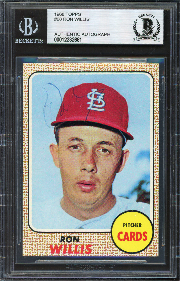 Ron Willis Autographed Signed 1968 Topps Card #68 Cardinals Beckett 12232681