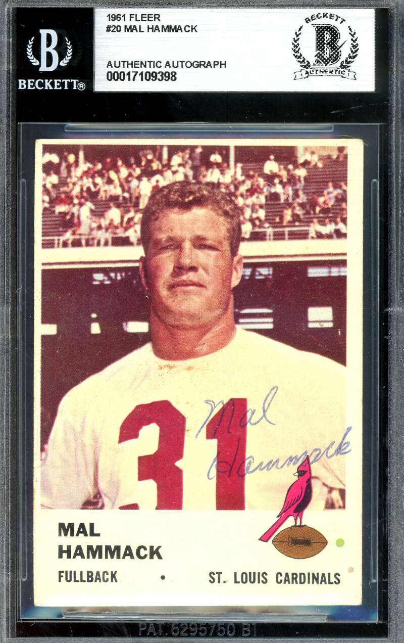 Mal Hammack Beckett BAS Signed 1961 Fleer Rookie Autograph