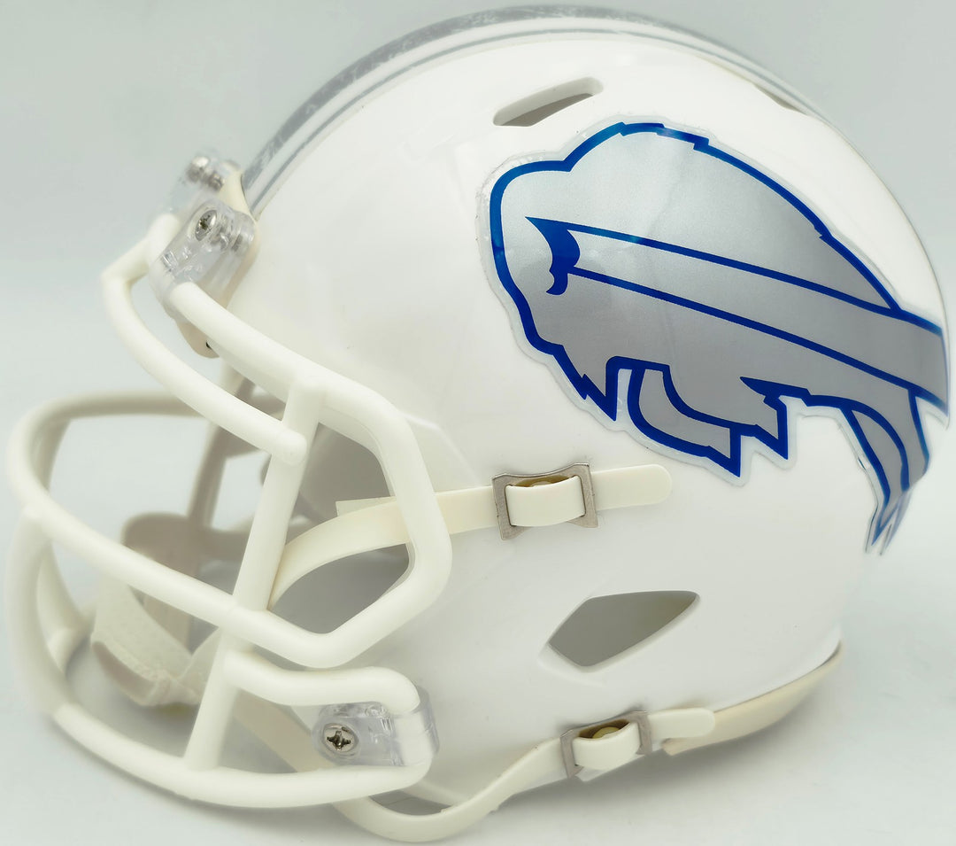 Bruce Smith Signed Buffalo Bills White Rivalries Speed Mini Helmet Beckett Wit
