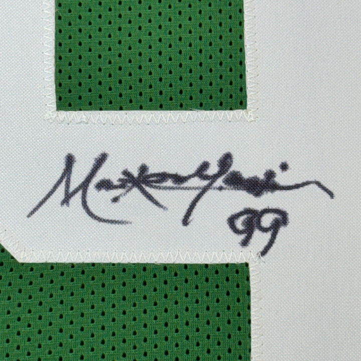 Framed Autographed/Signed Mark Gastineau 33x42 New York Green Jersey JSA COA