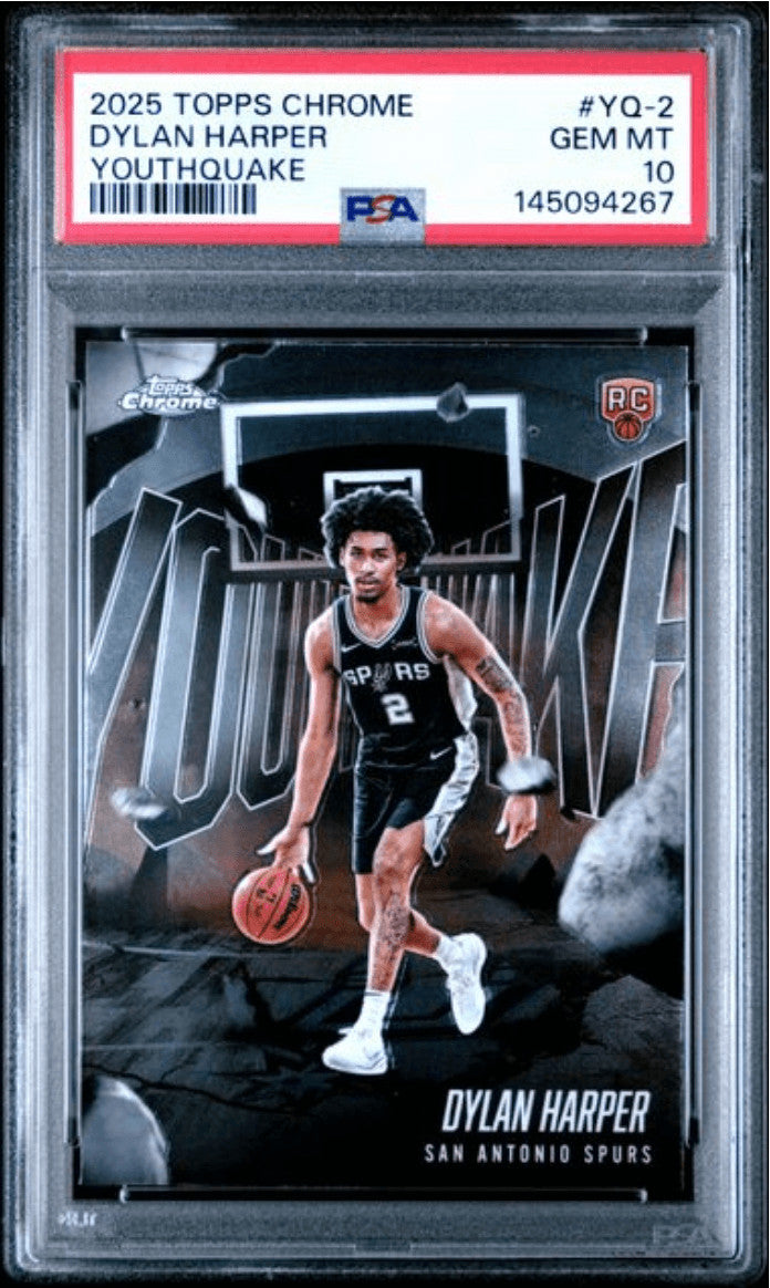 Graded 2025 Topps Chrome Dylan Harper #YQ2 Youthquake RC Basketball Card PSA 10