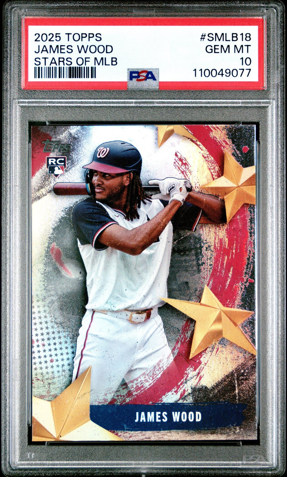 Graded 2025 Topps James Wood #SMLB18 Stars of MLB Rookie RC Card PSA 10