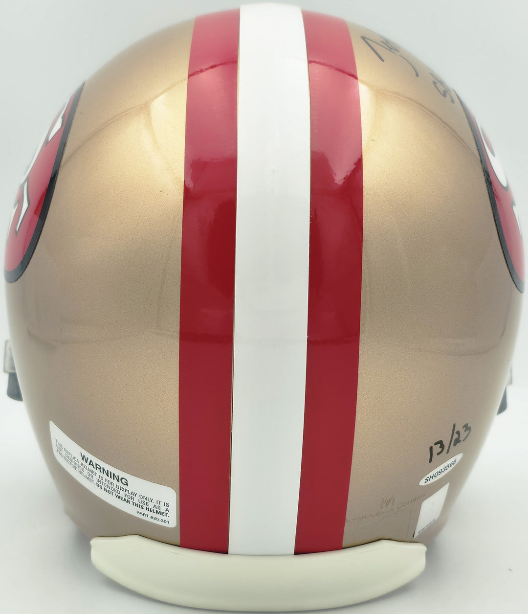 Jerry Rice Auto 49ers Gold Full Size Replica Helmet "SB MVP HOF 2010" #/23 UDA