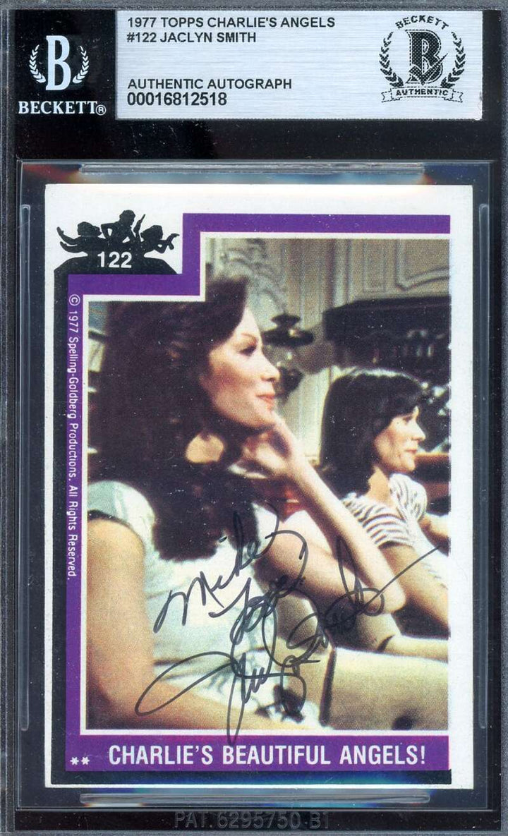 Jaclyn Smith Beckett BAS Signed 1977 Topps Charlie's Angels Autograph