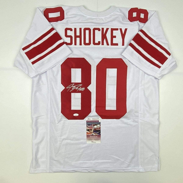 Autographed/Signed JEREMY SHOCKEY New York White Jersey JSA COA Auto