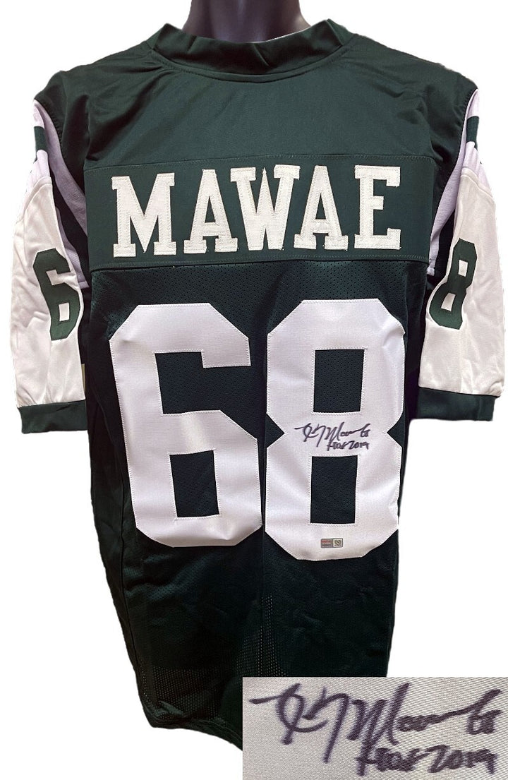Kevin Mawae signed New York Green Custom Stitched Pro Style Jersey XL W/HOF- TSP