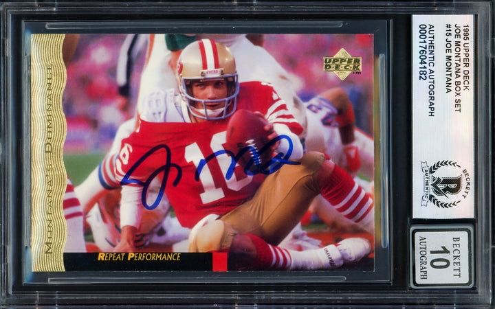 Joe Montana Autographed Signed 1995 Upper Deck Card 15 49ers Auto GM 10 Beckett