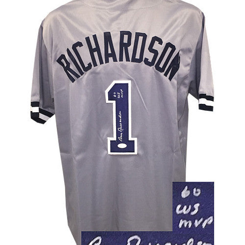 Bobby Richardson signed Gray TB Baseball Jersey 60 WS MVP XL JSA Witnessed Holo