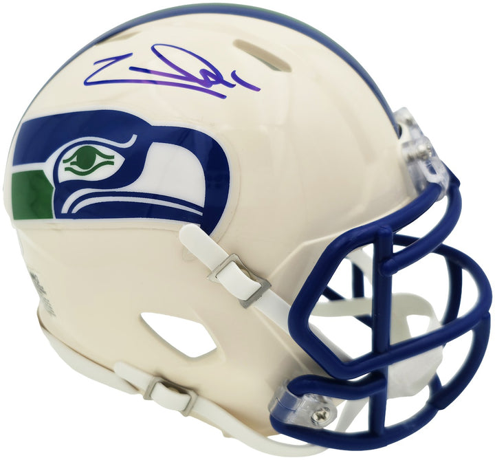 Zach Charbonnet Signed Seattle Seahawks Cream Retro Speed Mini Helmet MCS Holo