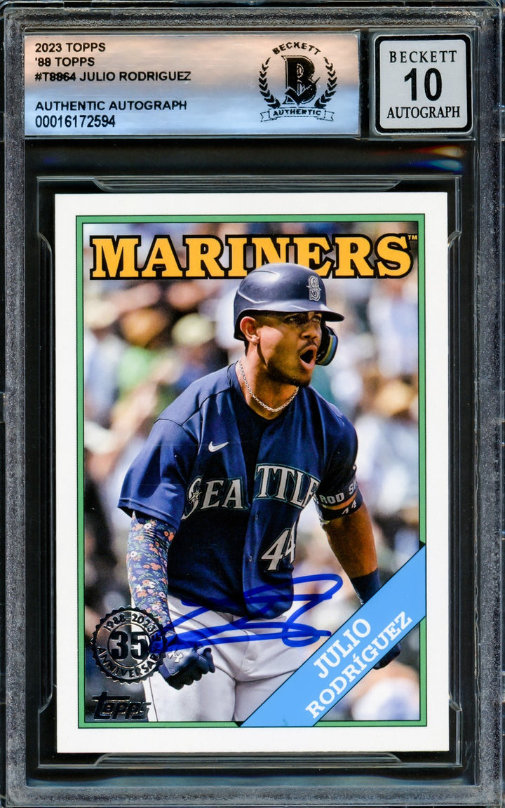 Julio Rodriguez Signed 2023 Topps 35th Anniversary Card #T88-64 Mariners