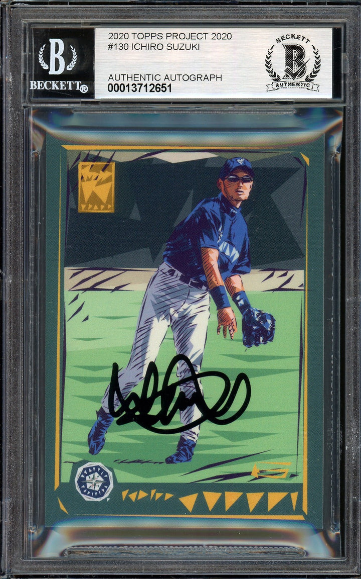 Ichiro Suzuki Auto Topps Project 2020 Naturel Card 130 Sig 10 Black #3/5 Beckett