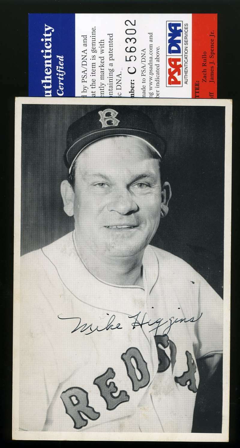 Mike Pinky Higgins PSA DNA Coa Autograph Hand Signed Red Sox Photo