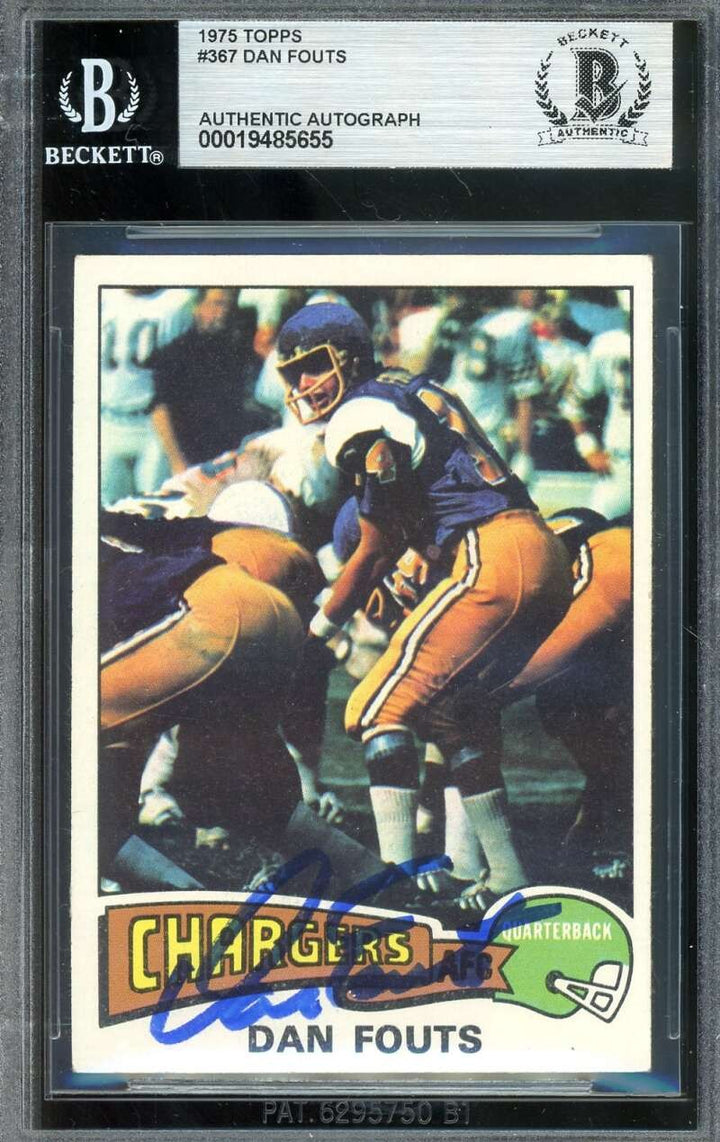 Dan Fouts Beckett BAS Signed 1975 Topps Rookies Autograph Chargers