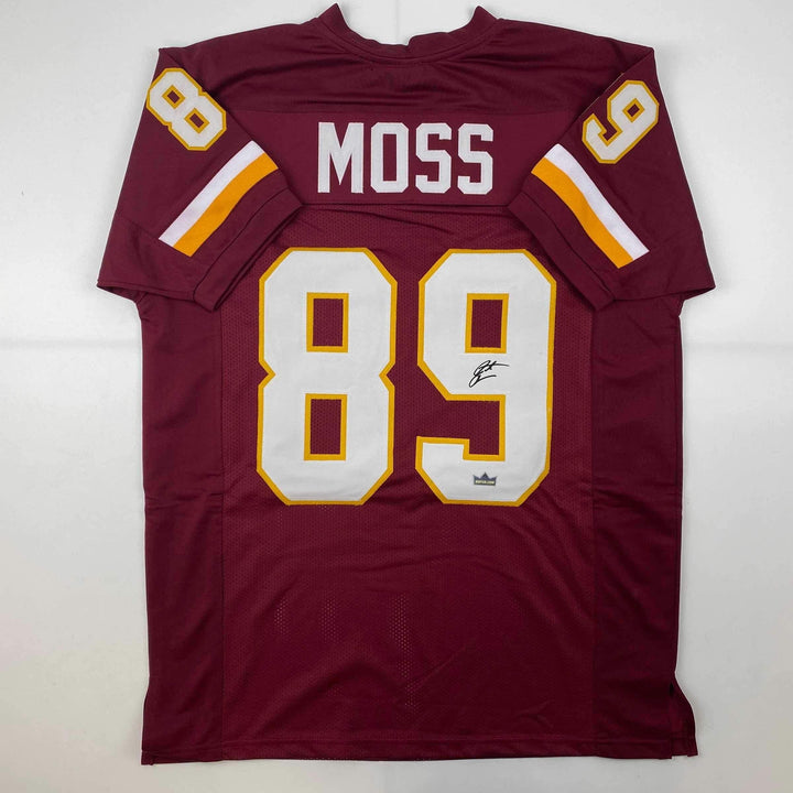 Facsimile Autographed Santana Moss Washington Red Reprint Jersey Size Men's XL