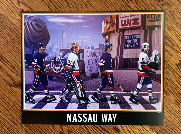 NY Islanders Nassau Coliseum Stanley Cup Litho Photo Framed Mike Bossy Trottier