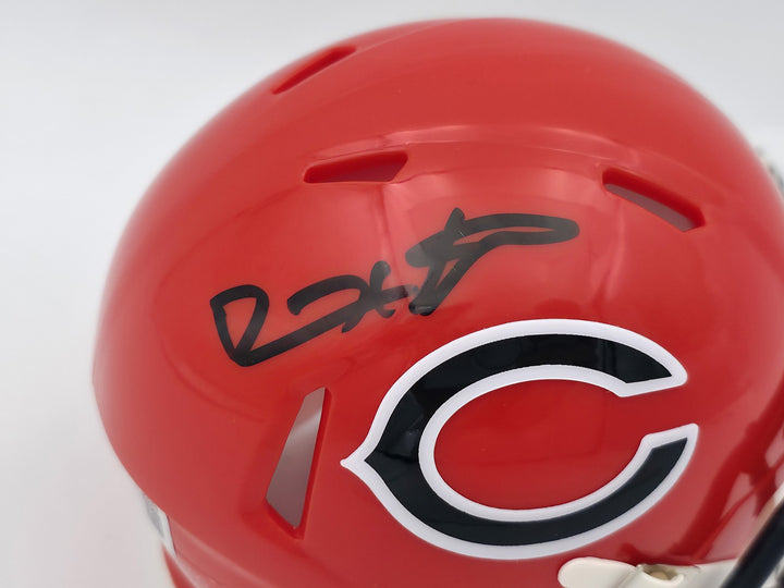 Devin Hester Signed Bears 2022 Alternate Orange Speed Mini Helmet Beckett Wit
