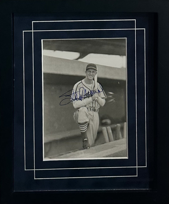 Stan Musial Signed 9x11 Suede Framed Photo Cardinals Autograph PSA COA HOF