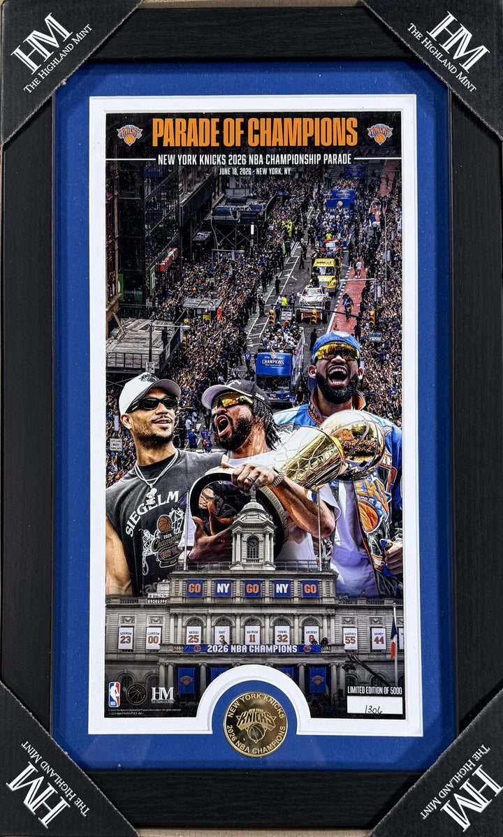 Knicks 2026 Parade of Champions Coin Highland Mint Framed Photo Hart Brunson KAT