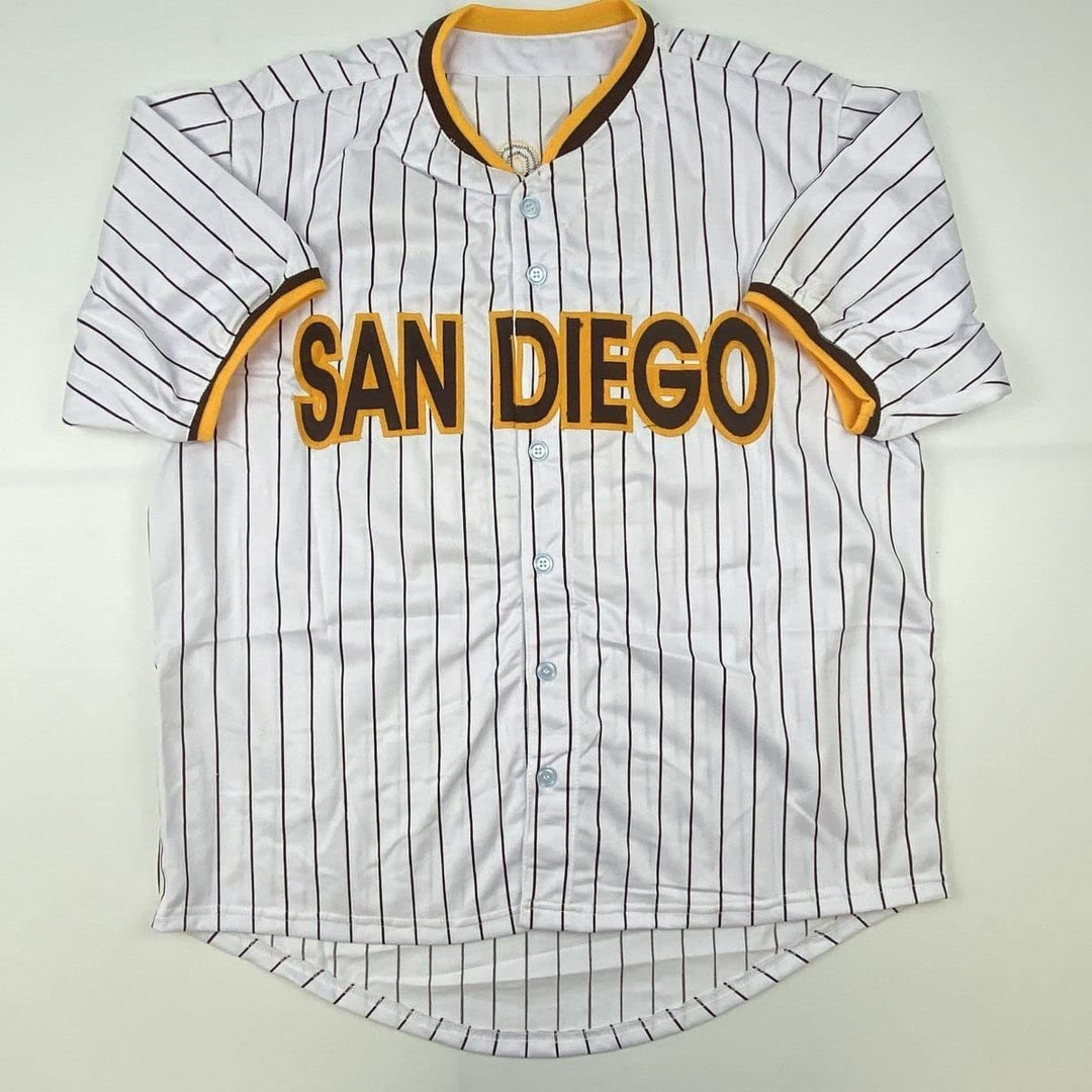 Autographed/Signed FERNANDO TATIS JR San Diego Pinstripe Jersey JSA COA