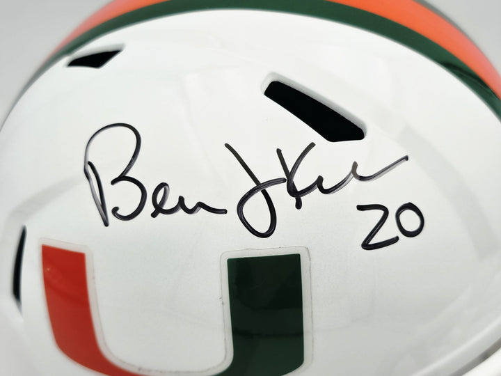 Bernie Kosar Auto Hurricanes White Full Size Speed Replica Helmet JSA Witness