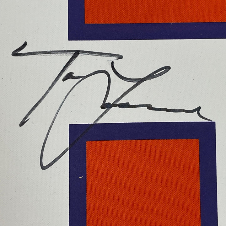 Framed Autographed/Signed Trevor Lawrence 33x42 Clemson Jersey Fanatics COA