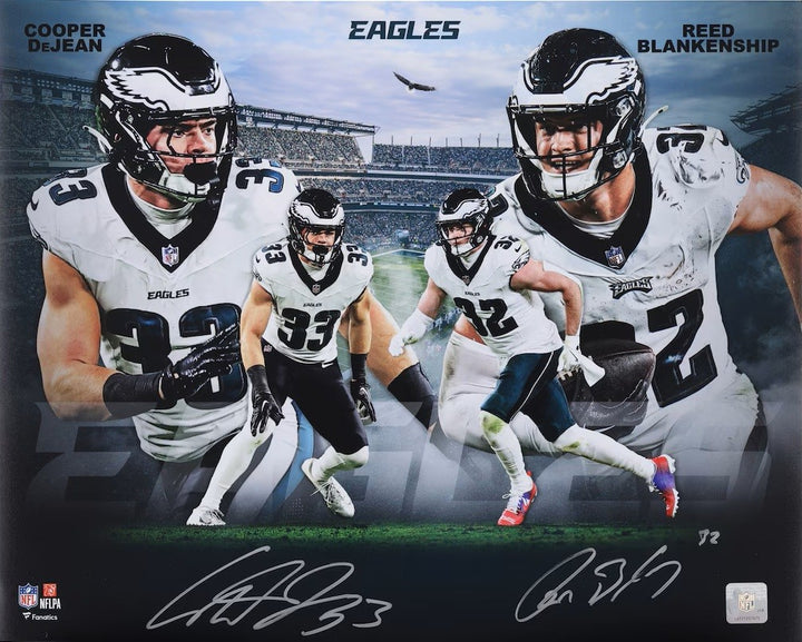 Cooper DeJean Reed Blankenship Signed 16x20 Philadelphia Eagles Photo Fanatics