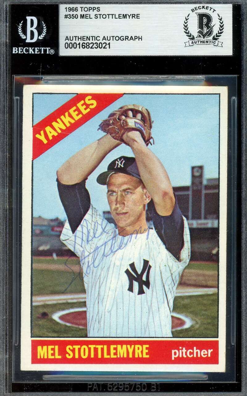 Mel Stottlemyre Beckett BAS Signed 1966 Topps Autograph