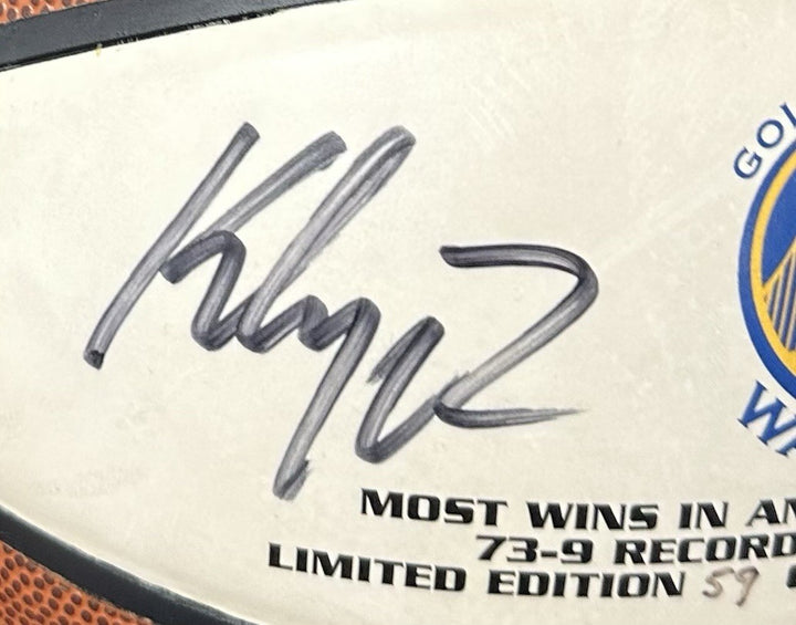 Klay Thompson Signed Spalding Basketball Warriors Record 73-9 Autograph LE COA
