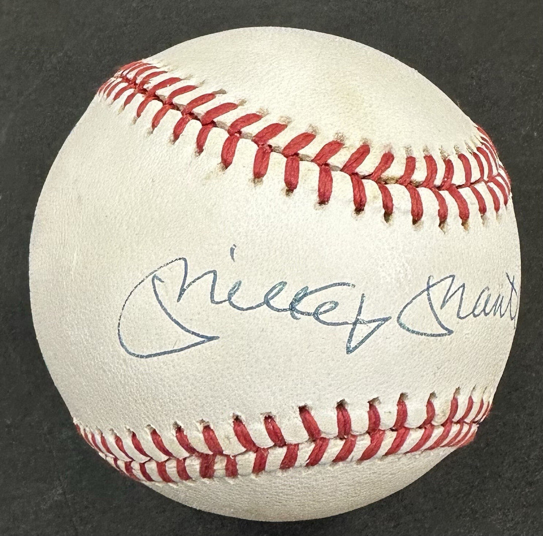 Mickey Mantle Signed Official AL Baseball NY Yankees Bold Auto PSA LOA HOF mvp