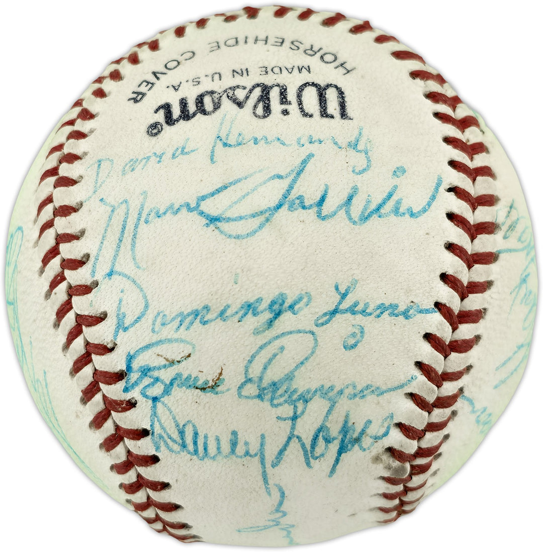 1972 Albuquerque Dukes Signed Wilson PCL Baseball 20 Sigs Tommy Lasorda