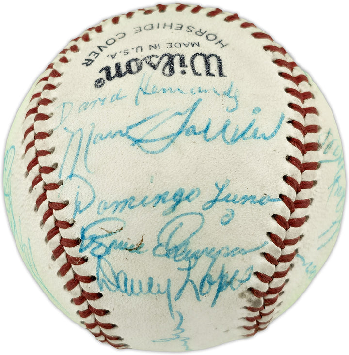 1972 Albuquerque Dukes Signed Wilson PCL Baseball 20 Sigs Tommy Lasorda