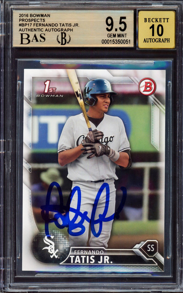 Fernando Tatis Jr Signed 2016 Bowman Prospect RC BP17 BGS 9.5 Sig 10 Beckett