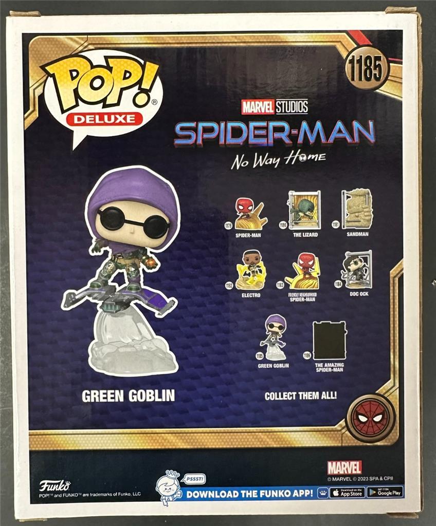 Willem Dafoe signed Green Goblin Funko Pop 1185 Spider-Man autograph Beckett BAS
