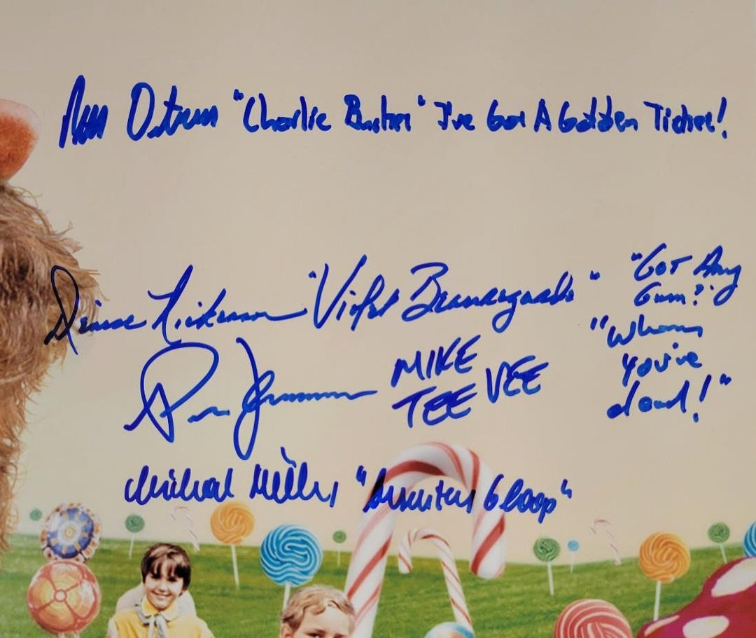 Gene Wilder + Willy Wonka Kids cast (5x autographs) signed 12x17 Photo PSA (A)