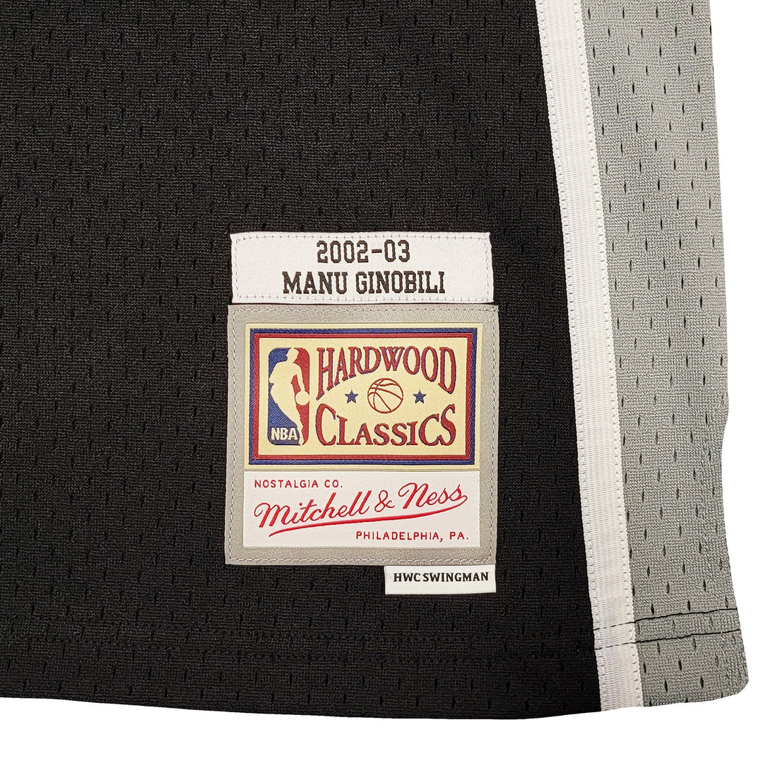 Spurs Manu Ginobili Auto Black Authentic Mitchell Ness Swingman Jersey L Beckett