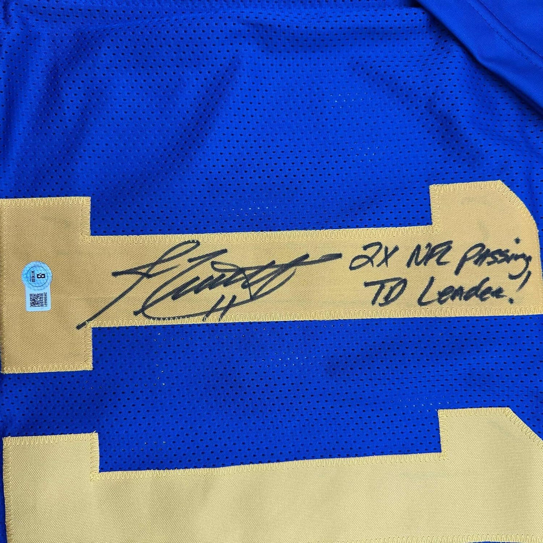 Framed Autographed/Signed Jim Everett 35x39 Los Angeles LA Blue Jersey BAS COA