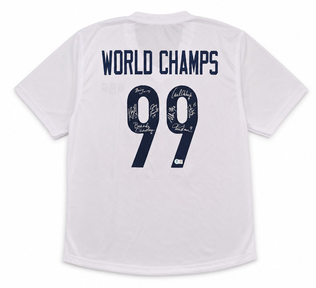 Team USA 1999 Women's World Cup Champions Signed White Jersey With 8 Sigs Hamm