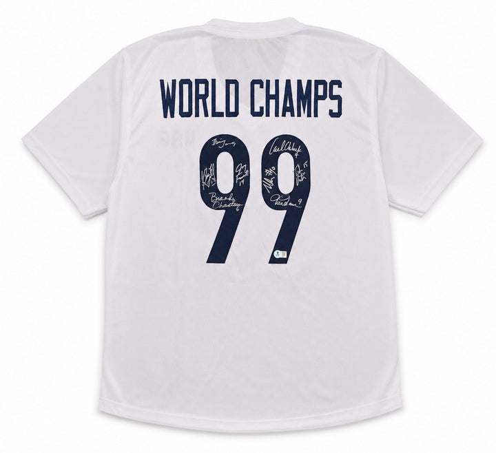 Team USA 1999 Women's World Cup Champions Signed White Jersey With 8 Sigs Hamm