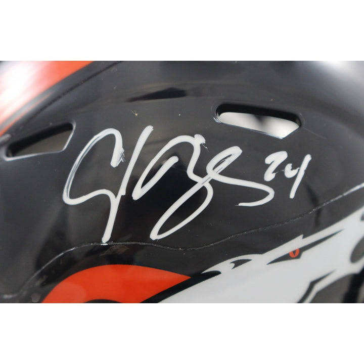 Champ Bailey Autographed Denver Broncos TB 97-23 Mini Helmet Beckett 56387