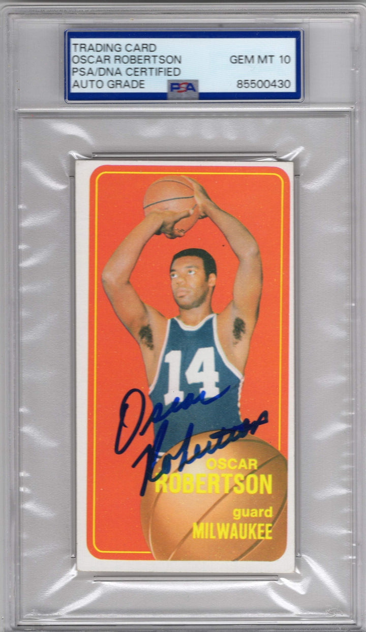 Oscar Robertson 1970 Topps #100 PSA Auto Grade GEM MET 10 Card