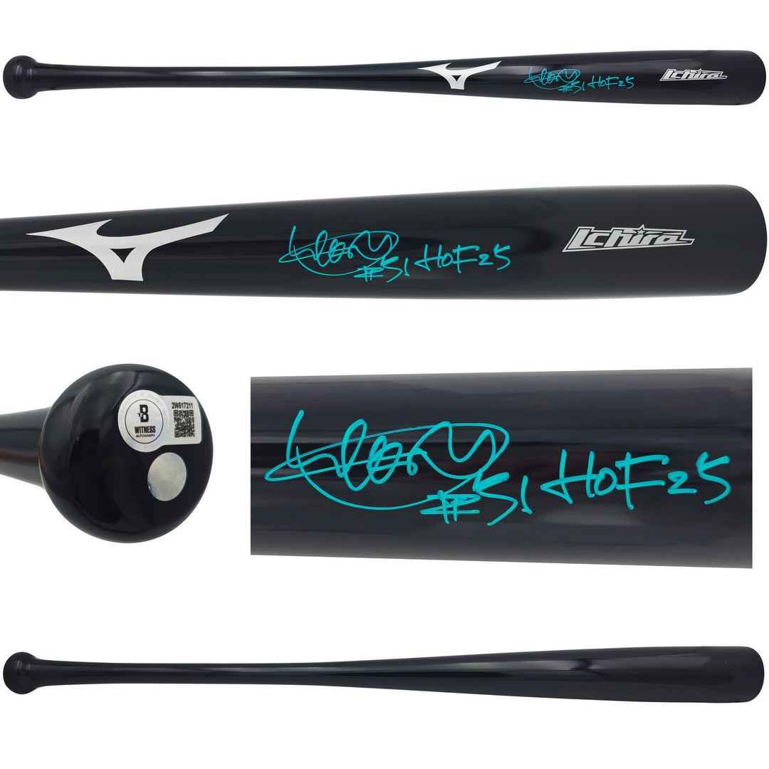 Ichiro Suzuki Auto Black Mizuno Player Model Baseball Bat Mariners HOF 25 BAS