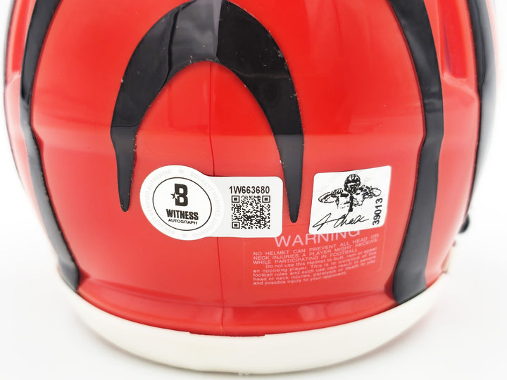 Ja'Marr Chase Signed Cincinnati Bengals Orange Speed Mini Helmet Beckett Wit